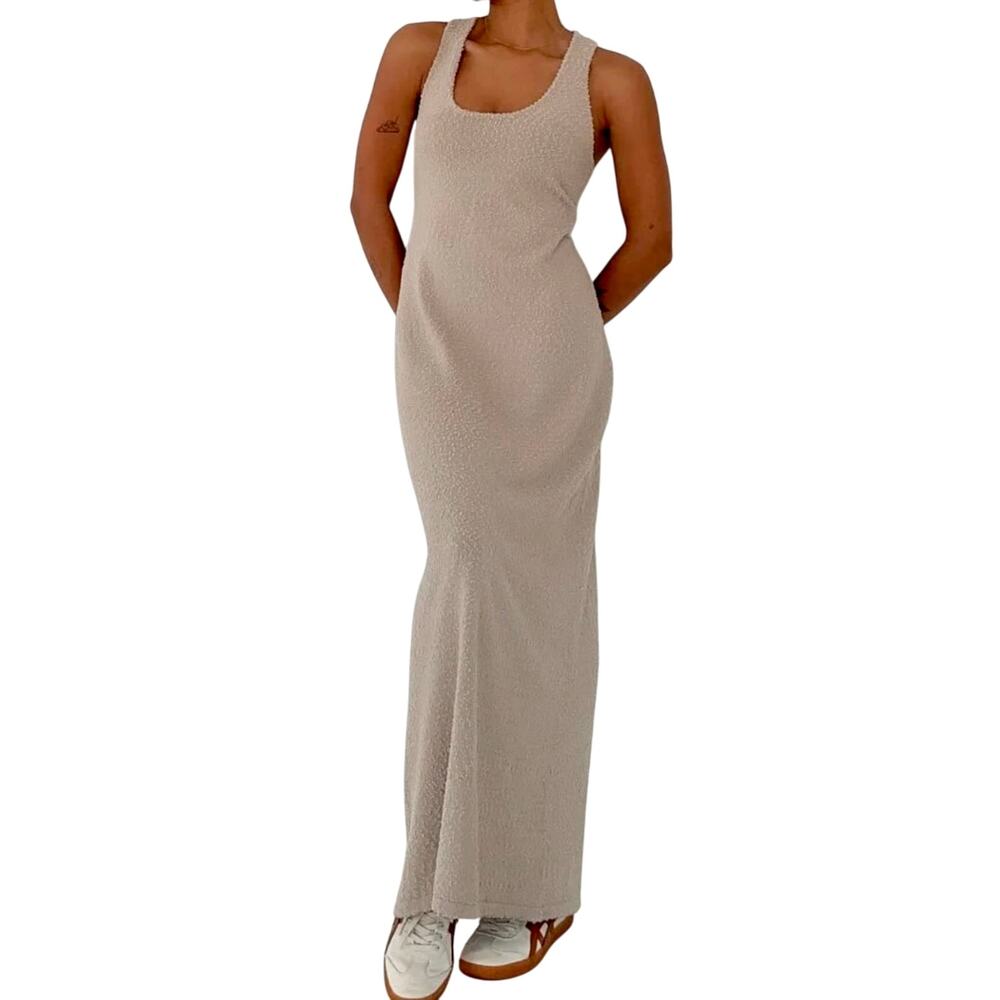 Rumored Cloud Nine Maxi Dress XS Taupe Getaway Vacation Lounging